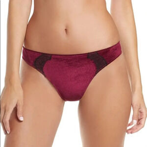 JASON WU Cheeky Velvet Lace Panties, Burgundy, L, NWT (Matching bra available)
